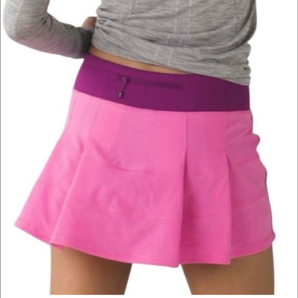Lululemon Pace Rival Skirt Paradise Pink Hot Pink Sz 6 Outdoor Gym Casual Preppy